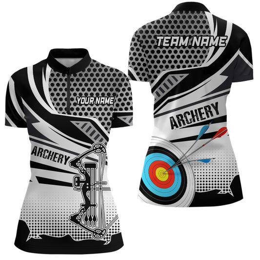 Personalized Modern Compound Bow And Arrow Archery Quarter-Zip Shirts For Women Target Archery Shirts VHM0668
