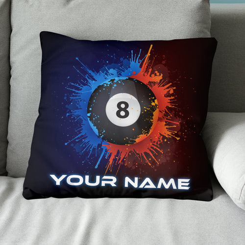 Personalized Water And Fire 8 Ball Billiard Pillow Custom Billiard Gifts VHM0830
