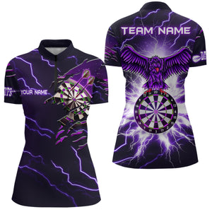 Personalized Thunder Purple Eagle Dart Quarter-Zip For Women Shirts Custom Womens Dart Team Shirts VHM1120