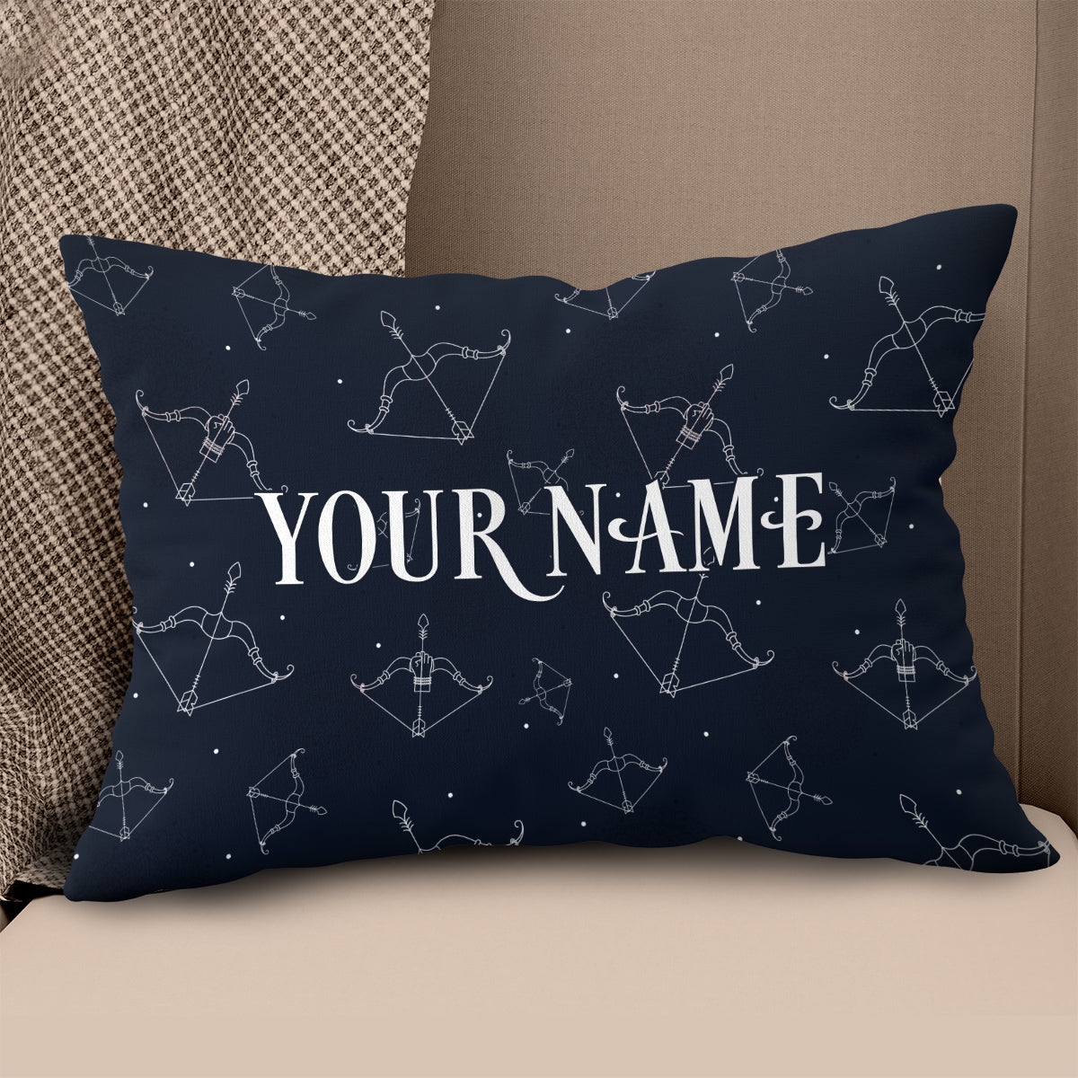 Personalized 3D Black Bow Arrow Archery Pillow Custom Archery Gift Ideas VHM0873