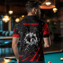 Load image into Gallery viewer, Personalized Red Glass Break 8 Ball Billiard 3D Polo Shirts For Men, Custom 8 Ball Pool Jerseys VHM0973