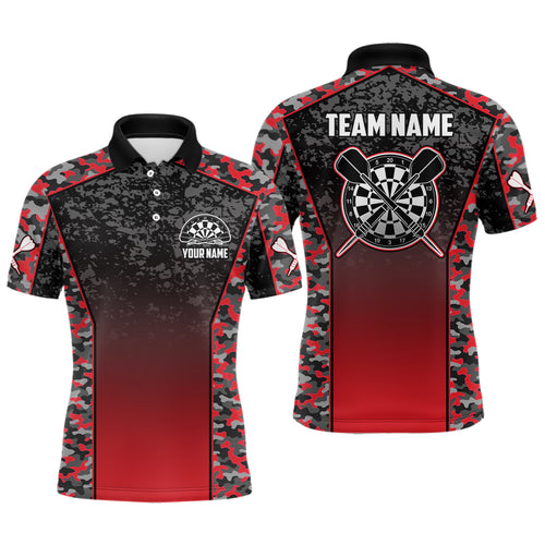 Personalized Camo Red Dart Polo Shirts For Men Custom Dart Jerseys Mens Dart Team Shirts VHM1134