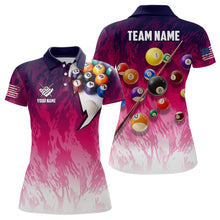 Load image into Gallery viewer, Personalized Pool Player Billiards 8 Ball Shirts For Women, Custom US Flag Billiard Team Jerseys VHM1184
