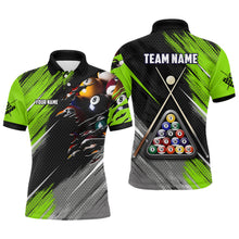 Load image into Gallery viewer, Personalized Green Black Billiard Balls 3D Shirts For Men Custom 8 Ball Pool Billiards Team Jerseys VHM1187