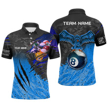 Load image into Gallery viewer, Personalized Blue Eagle 8 Ball Billiards 3D Shirts For Men Custom Pool Billiards Team Jerseys VHM1190