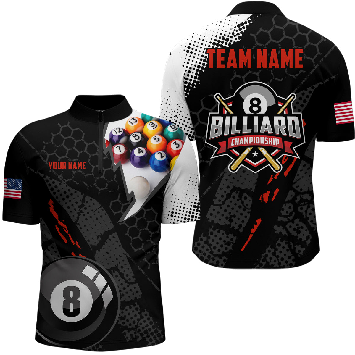 3D Billiards Print Sports T-shirt For Men Summer Quick Dry