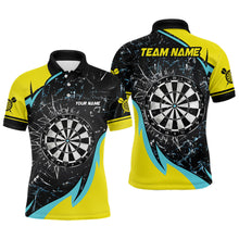 Load image into Gallery viewer, Personalized Yellow Blue Glass Break Dart Shirts Custom Dart Jerseys For Men Dart Team Shirts VHM1192