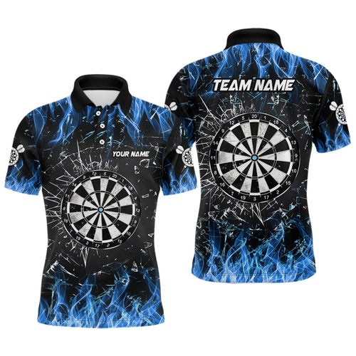 Personalized Blue Fire Glass Break Dart Shirts Custom Dart Jerseys For Men Dart Team Shirts VHM1193