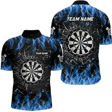 Load image into Gallery viewer, Personalized Blue Fire Glass Break Dart Shirts Custom Dart Jerseys For Men Dart Team Shirts VHM1193
