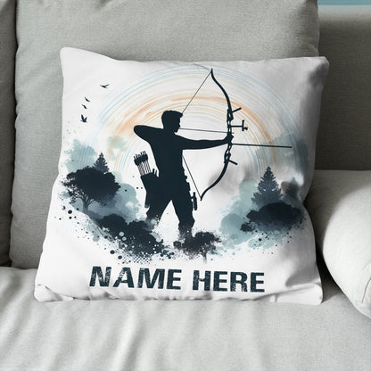 Personalized Watercolor Archer Archery Pillow Custom Archery Gifts Ideas VHM0917