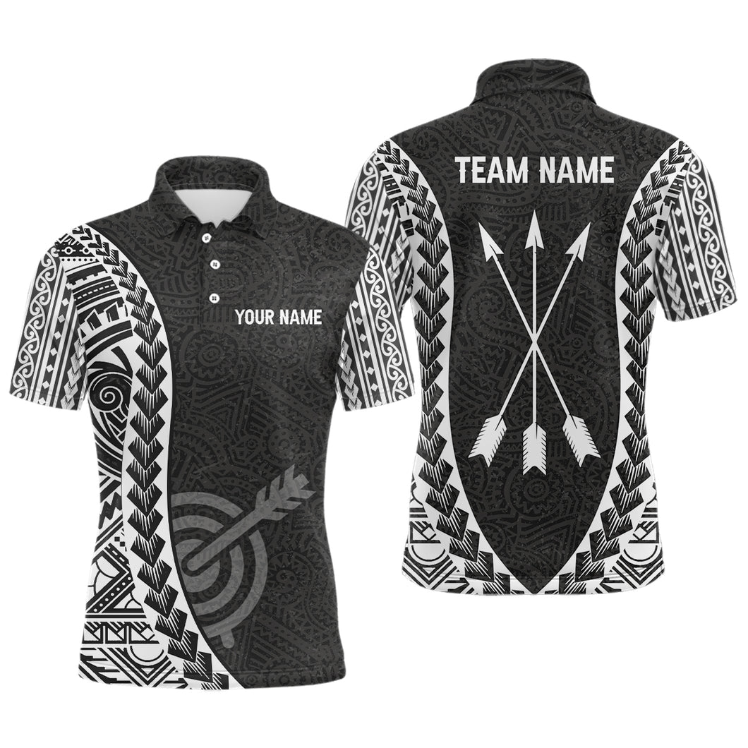 Personalized Tribal Pattern Target Archery Polo Shirts For Men, Custom Arrows Archery Team Shirts VHM0764