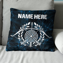 Load image into Gallery viewer, Personalized Blue 3D Target Archery Throw Pillow Gift For Archery Lovers VHM0933