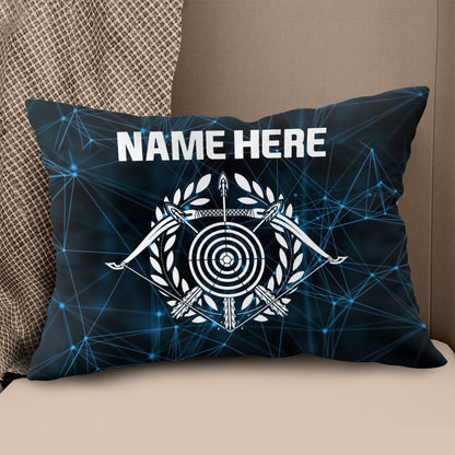Personalized Blue 3D Target Archery Throw Pillow Gift For Archery Lovers VHM0933