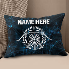 Load image into Gallery viewer, Personalized Blue 3D Target Archery Throw Pillow Gift For Archery Lovers VHM0933