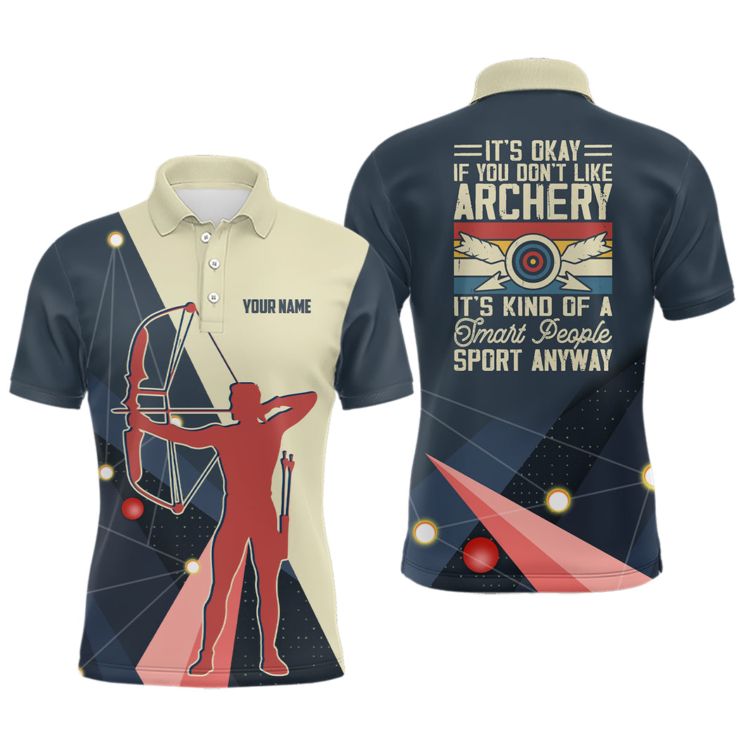 Personalized Silhouette Archer 3D Target Archery Polo Shirts For Men, Custom Funny Archery Shirts VHM0623