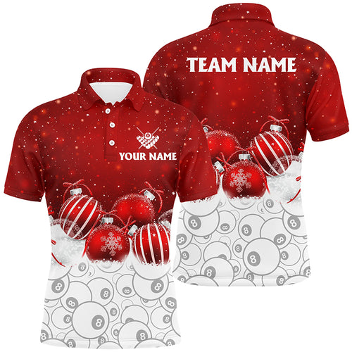Cute Christmas Shirts Customized Billiard 8 Ball Pool Pattern Men Polo Shirts Best Christmas Gifts TDM0515