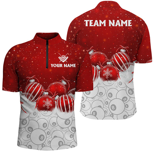 Cute Christmas Shirts Custom Billiard 8 Ball Pool Men Quarter-Zip Shirts, Christmas Gifts TDM0515