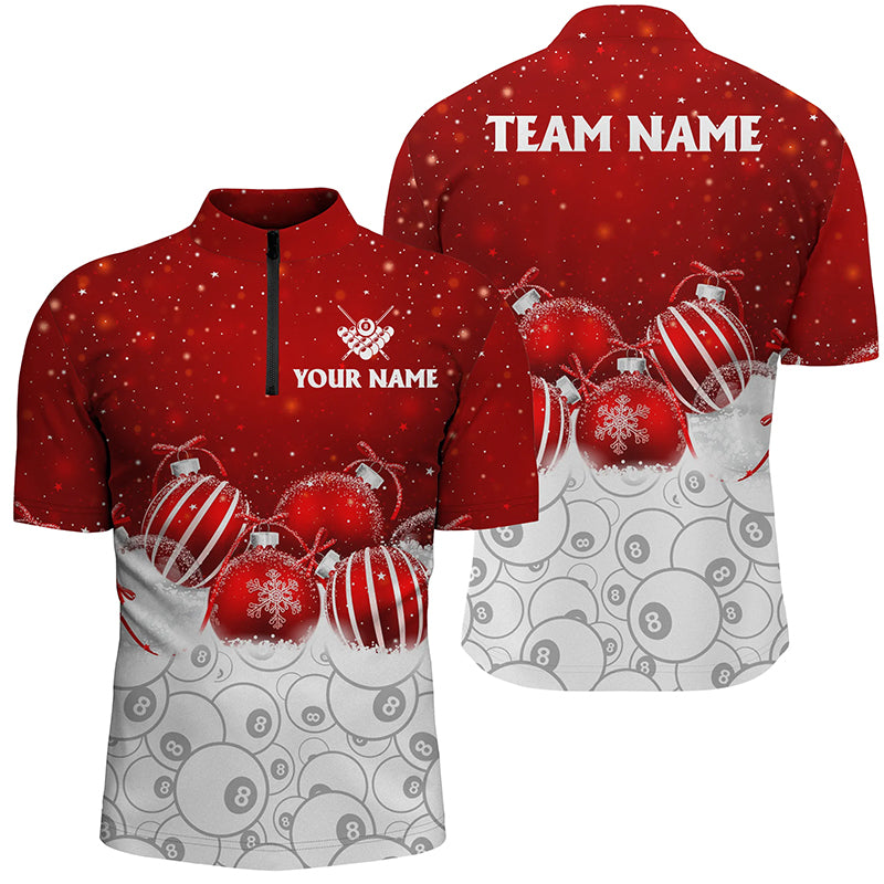 Cute Christmas Shirts Custom Billiard 8 Ball Pool Men Quarter-Zip Shirts, Christmas Gifts TDM0515