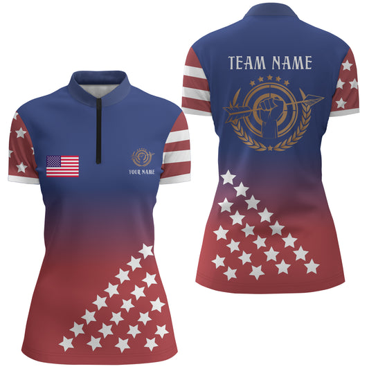 Personalized American Archery Jerseys Women Quarter-Zip Shirts Custom US Archery Clothing  TDM0527
