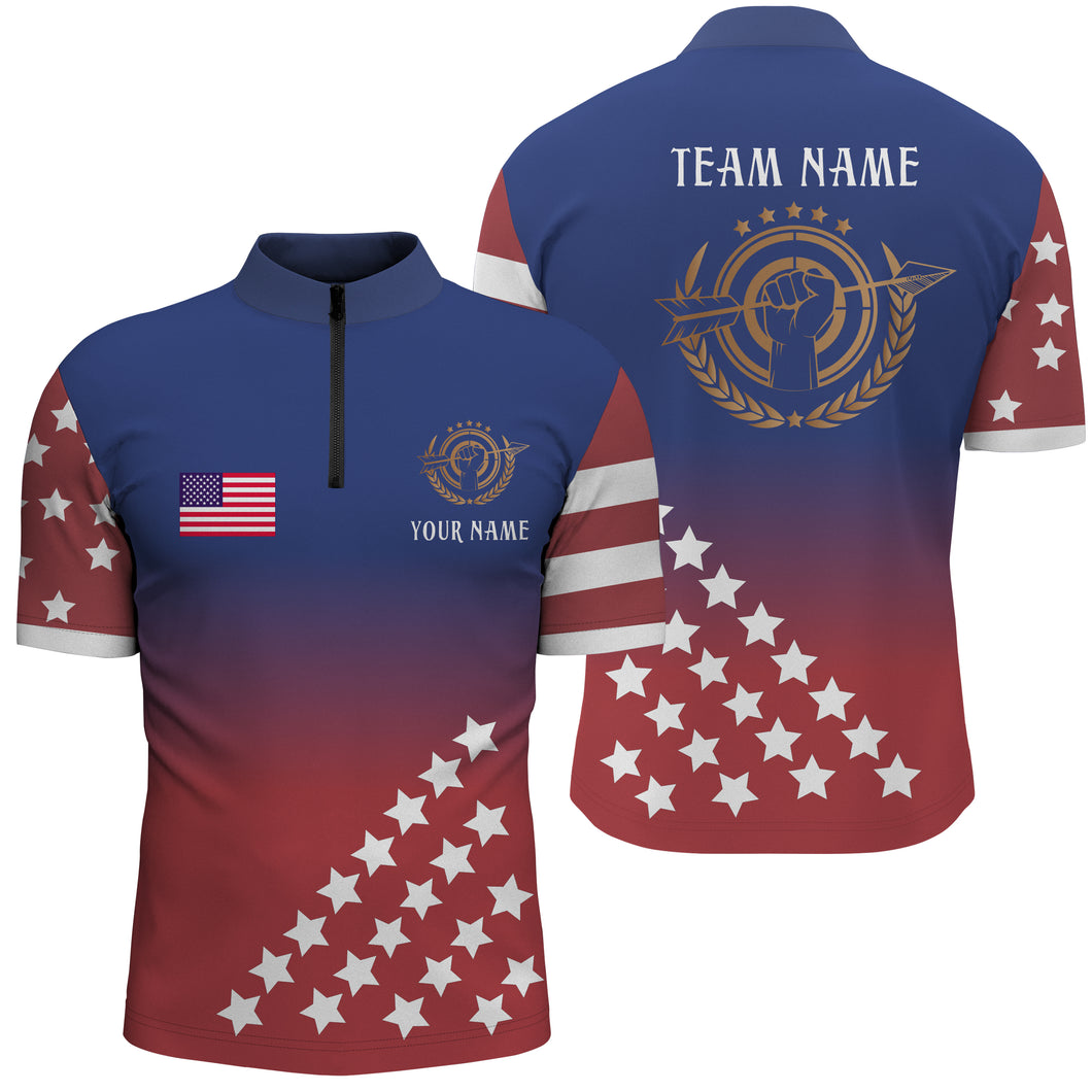 Personalized American Archery Jerseys Men Quarter-Zip Shirts Custom US Archery Clothing  TDM0527