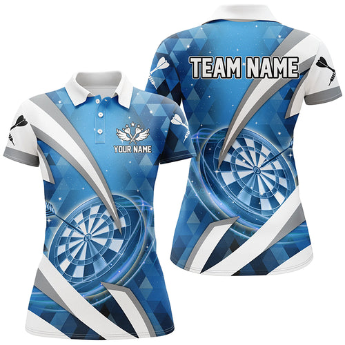 Personalized Blue Jerseys Darts Board 3D Women Darts Polo Shirts Custom Team League Darts Shirts TDM1439
