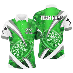 Personalized Green Jerseys Darts Board 3D Men Darts Polo Shirts Custom Team League Darts Shirts TDM1440