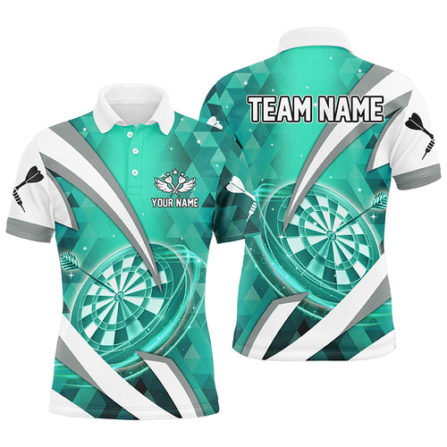 Personalized Turquoise Jerseys Darts Board 3D Men Darts Polo Shirt Custom Team League Darts Shirts TDM1441