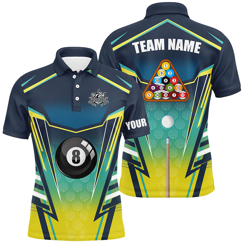 8 Ball Pool Billiard Jerseys Custom Polo Shirts For Men, 8 Ball Billiards Apparel Clothing TDM0727