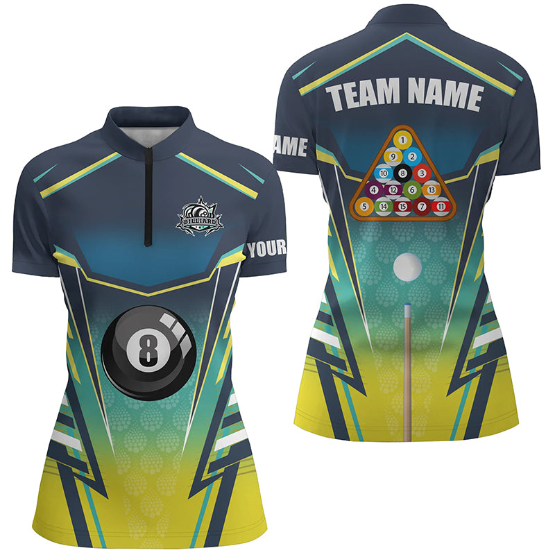 8 Ball Pool Billiard Jerseys Custom Women Quarter-Zip Shirts Best Billiards Apparel Clothing TDM0727