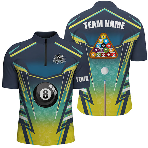 8 Ball Pool Billiard Jerseys Custom Men Quarter-Zip Shirts Best Billiards Apparel Clothing TDM0727