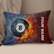 Load image into Gallery viewer, 8 Ball Pool On Fire And Water Billiards Pillow Best Custom Throw Pillows TDM0745