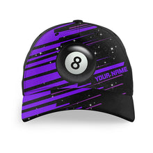 Load image into Gallery viewer, Purple 8 Ball Pool Billiard Jerseys Caps, Custom Name Top Hat Billiards For Pooler TDM0920