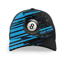 Load image into Gallery viewer, Blue 8 Ball Pool Billiard Jerseys Caps, Custom Name Top Hat Billiards For Pooler TDM0921