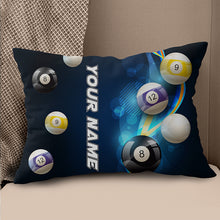 Load image into Gallery viewer, Personalized 3D Billiard Balls On Blue Glowing Pillow Best Custom Pillow TDM0759