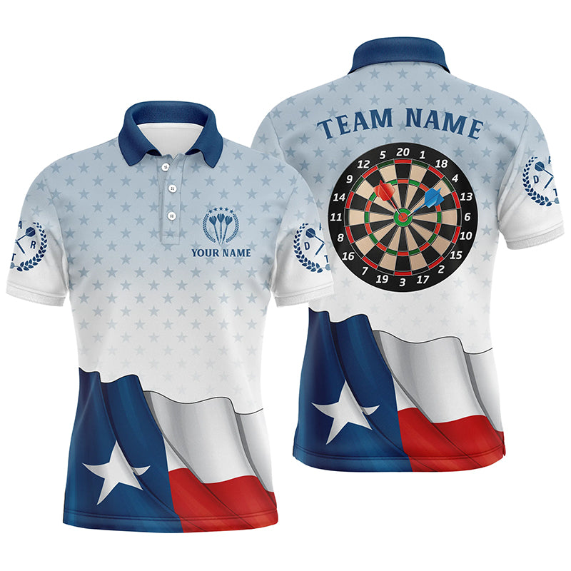 Personalized Texas Flag Men Darts Polo Shirts Custom Texas Flag Darts Shirts For Patriotic Player TDM1490