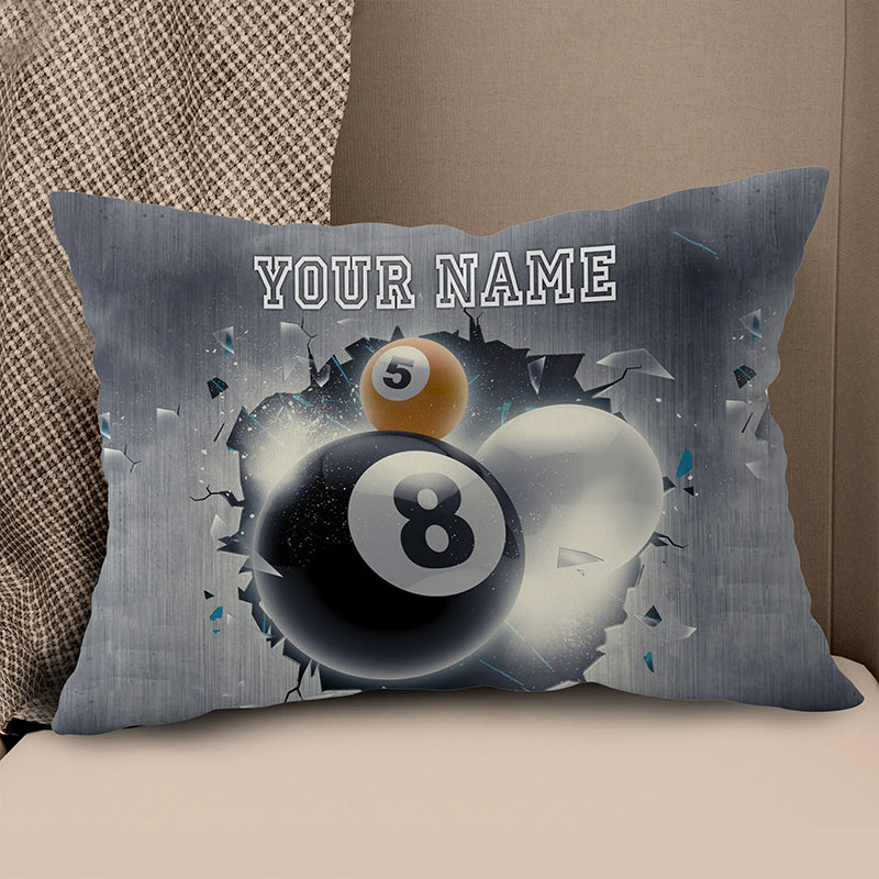 Personalized Abstract Billiard Balls Throw Pillow, Billiard Pillow Gifts TDM0789