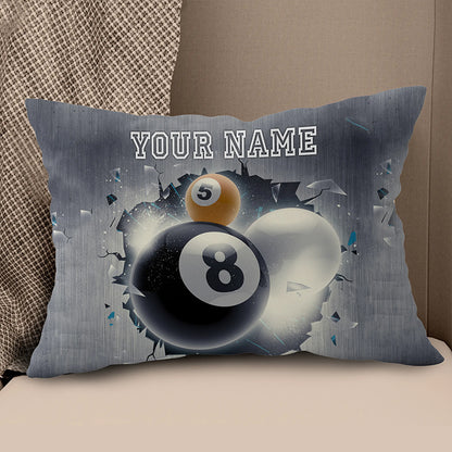 Personalized Abstract Billiard Balls Throw Pillow, Billiard Pillow Gifts TDM0789