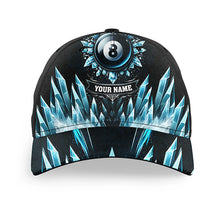 Load image into Gallery viewer, Customized Blue Icy Funny 8 Ball Pool Crown Billiard Caps, Unique Billiard Hats Gifts For Pool Player TDM1295