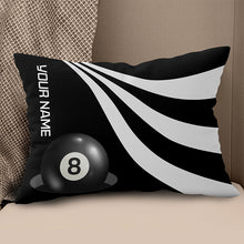 Load image into Gallery viewer, Custom Black And White 8 Ball Pool Throw Pillows, Billiard Pillow Gifts TDM0804