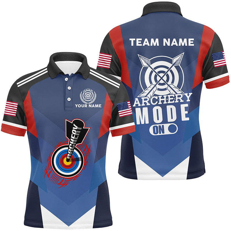Archery Mode On 3D Target Personalized Men Polo Shirts Custom Archery Jerseys Shirts For Archer TDM0437