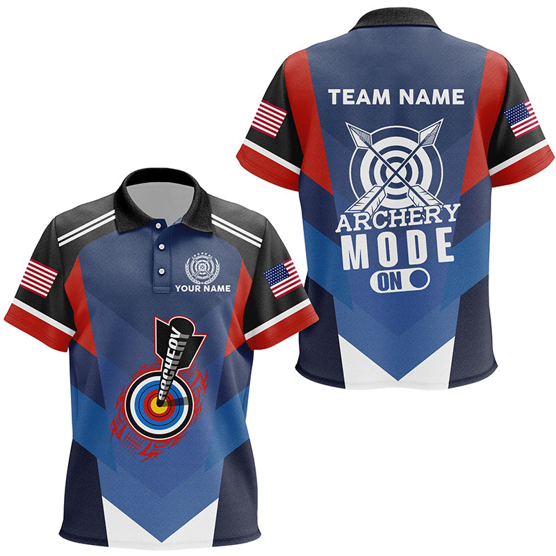 Archery Mode On 3D Target Personalized Kid Polo Shirts Custom Archery Jerseys Shirts For Archer TDM0437