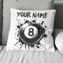 Load image into Gallery viewer, Personalized 8 Ball Pool White Pillow Custom Billiard Throw Pillows TDM0810