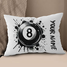 Load image into Gallery viewer, Personalized 8 Ball Pool White Pillow Custom Billiard Throw Pillows TDM0810
