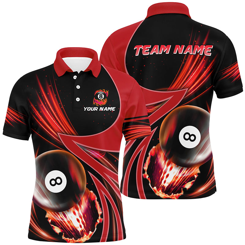 Personalized 3D Red Jerseys Billiard 8 Ball Men Polo Shirts Custom Team League Billiard Shirts TDM0689