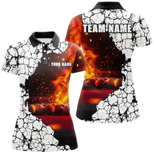 Load image into Gallery viewer, Personalized Crack Billiard Balls Fire 3D Women Polo &amp; Quarter-Zip Shirts, Billiard Apparel Clothing TDM1765