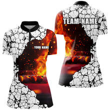 Load image into Gallery viewer, Personalized Crack Billiard Balls Fire 3D Women Polo &amp; Quarter-Zip Shirts, Billiard Apparel Clothing TDM1765
