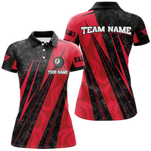 Load image into Gallery viewer, Personalized Red Billiard Tournament Sport Shirts For Women, Best Billiard Team Jerseys Uniform TDM1769