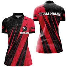 Load image into Gallery viewer, Personalized Red Billiard Tournament Sport Shirts For Women, Best Billiard Team Jerseys Uniform TDM1769