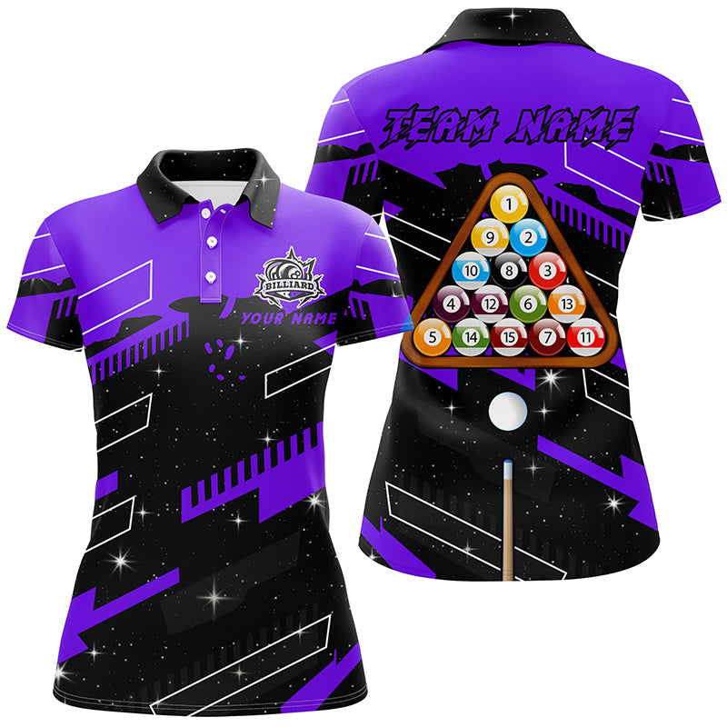 Personalized Purple 8 Ball Pool Jerseys Billiard Shirts For Women Custom 8 Ball Billiard Team Shirts TDM1963
