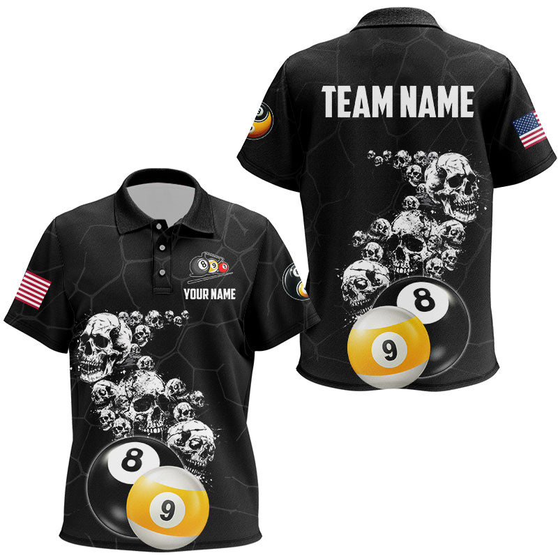 Personalized Skull 8 Ball & 9 Ball Billiard Shirts For Kid Custom Unique Billiard Apparel Jerseys TDM1971